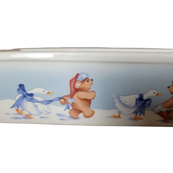 Vintage 1988 House of Lloyd Christmas Cracker Tray Bears And Geese - Picture 4 of 8